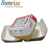 Custom Paper hamburger box  large Clamshell Hamburger Take Out Carton,hot dog paper packaging box