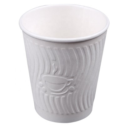 Eco-Friendly Decorative Cold Drink Ripple Style Paper Cup