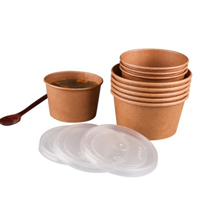 Competitive Price Disposable Take-away Paper Soup Bowl With Lids